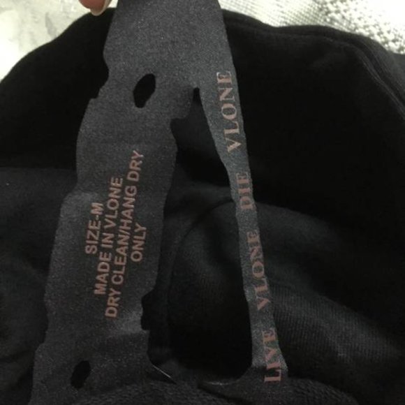Vlone Staple Blue on Black Tee - Picture 2 of 2